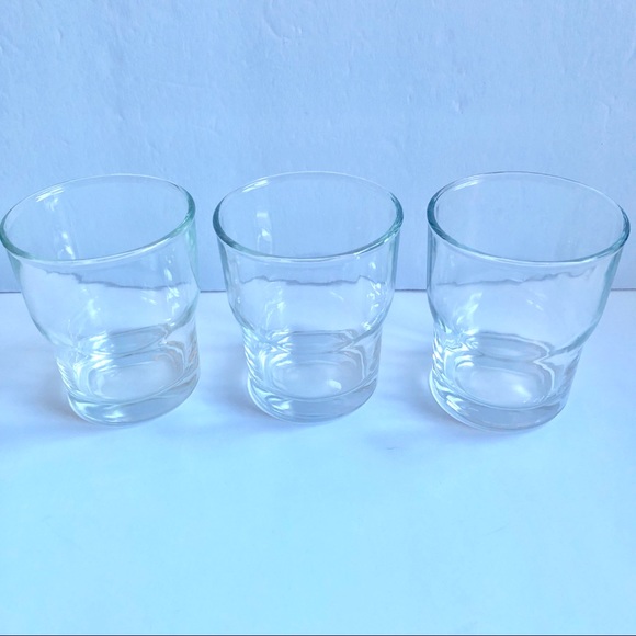 Dining Vintage Clear Double Old Fashion Drinking Glasses Stackable Set Of 3 Poshmark